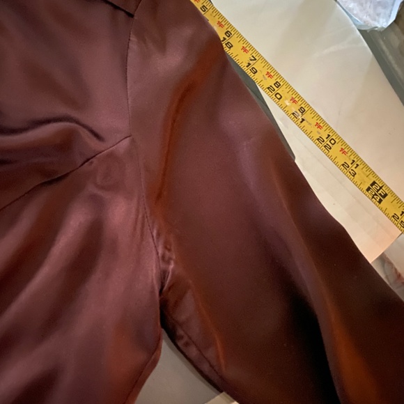 Laundry by Shelli Segal Chocolate Brown Silk Blouse Sz Sm/Med - Picture 13 of 13
